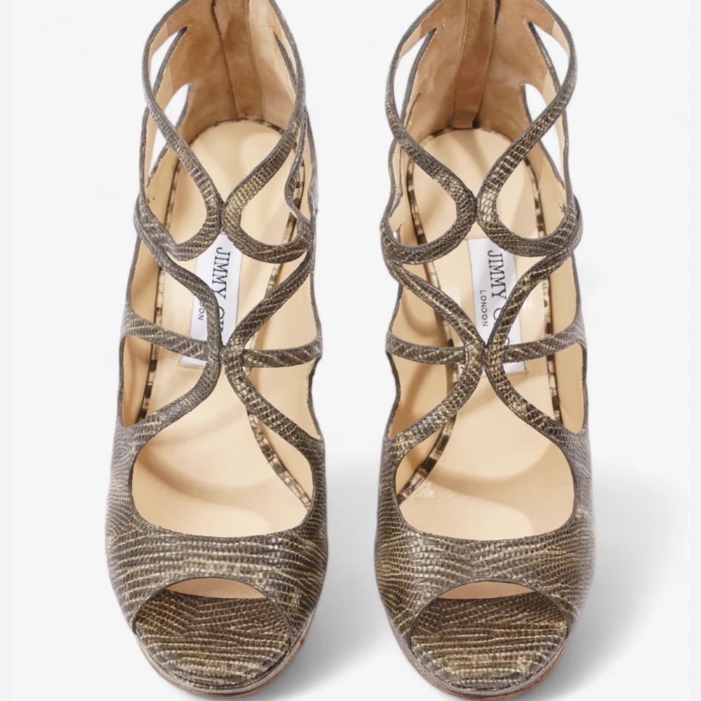 Jimmy Choo Two tone lizard sandals
